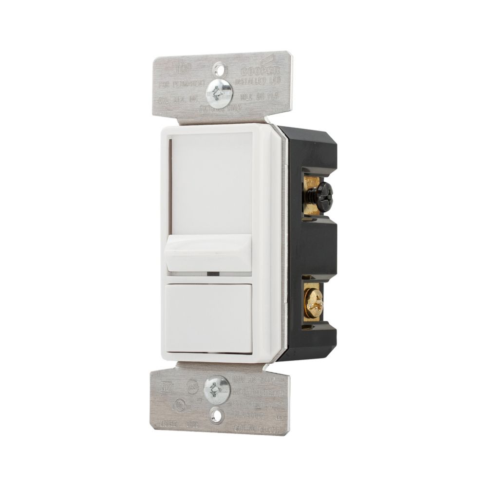 Eaton Slide Dimmer in White, Polycarbonate, Single-pole