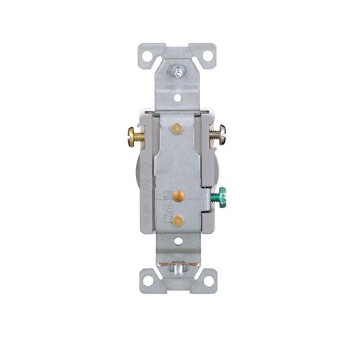 White Eaton tamper-resistant 15A single receptacle by Cooper, 125V wiring device for secure electrical connections.