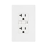 Eaton Cooper white tamper-resistant 20 amp GFCI receptacle with self-test feature and #14-10 AWG wiring for electrical safety