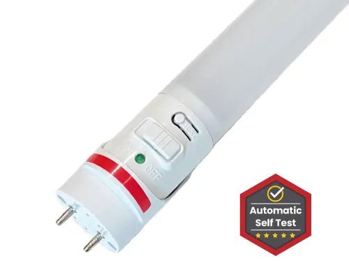 Aleddra 90-minute emergency LED T8 tube light, 15W, 1890 lumens, available in 3500K, 4000K, and 5000K color temperatures.