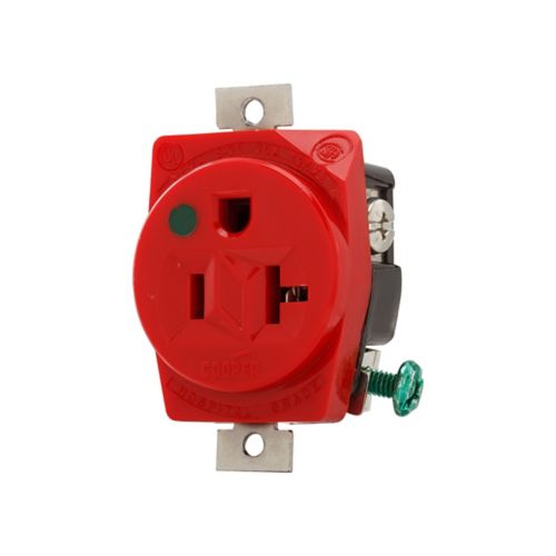 Eaton hospital-grade 20 Amp single electrical receptacle by Cooper, heavy-duty wiring device for medical and industrial use.