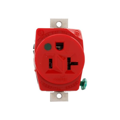 Eaton hospital-grade 20 amp single electrical receptacle by Cooper, heavy-duty wiring device for medical and industrial use