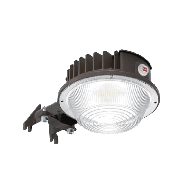 Earthtronics LED Dust to Dawn Yard Light in bronze with selectable color and wattage, outdoor exterior lighting fixture.