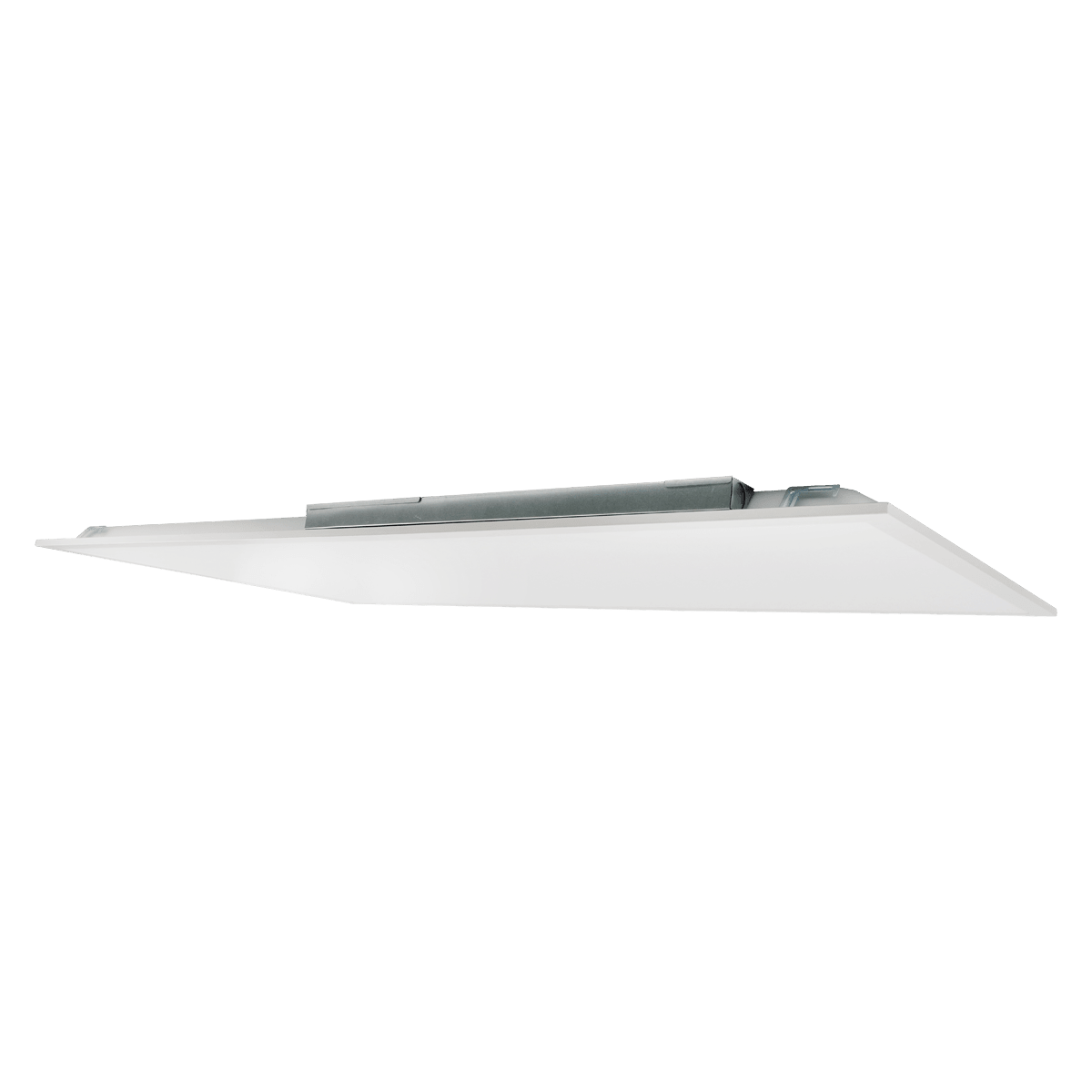 Eiko 2x4 backlit ceiling panel light with PowerSet 50/40/30W, 3500K-5000K, 120-277V, 0-10V dimming, modern LED fixture.