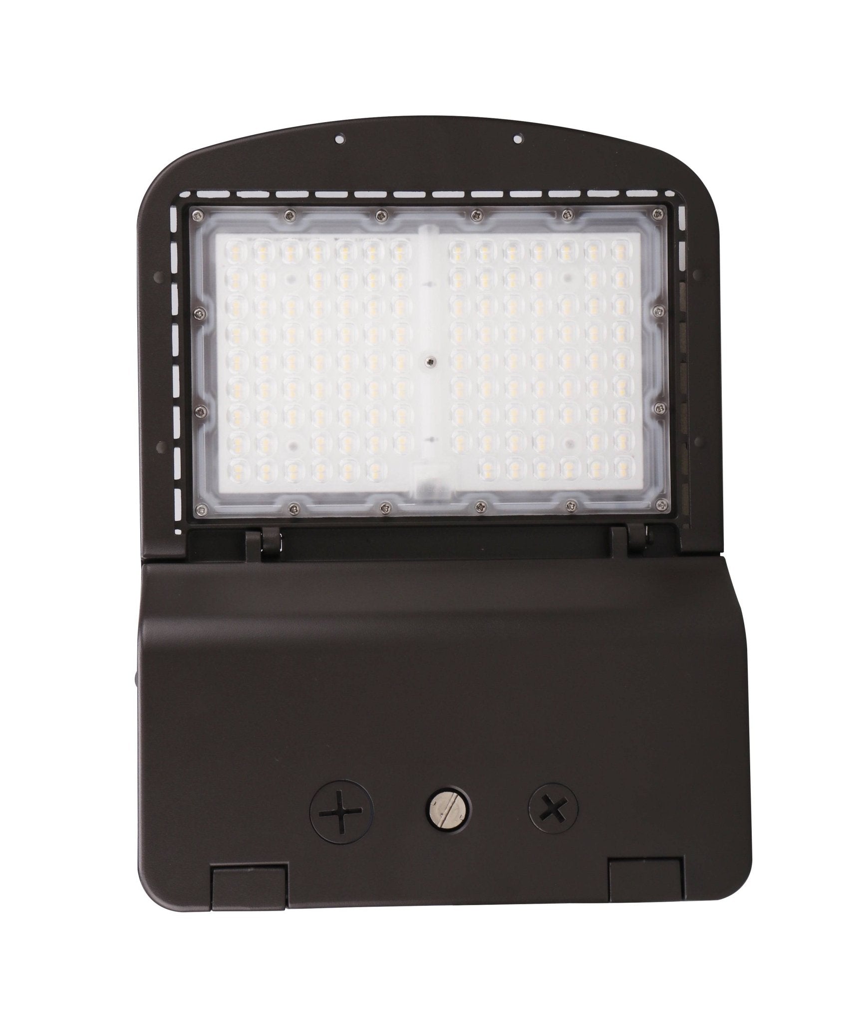Eiko LED Area Light in bronze, 100W, 4000K, Type 3 lens, dimmable outdoor fixture for exterior lighting.