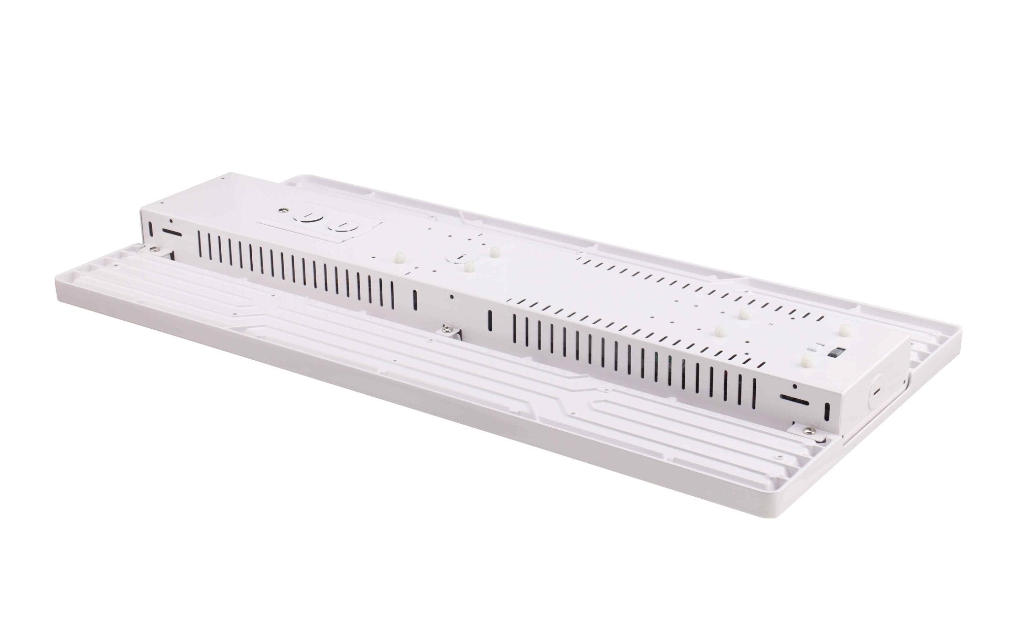 Eiko LED Linear High Bay light with PowerSet 160W, 130W, 110W, 90W, 4000K/5000K, dimmable, 120-277V for industrial lighting.
