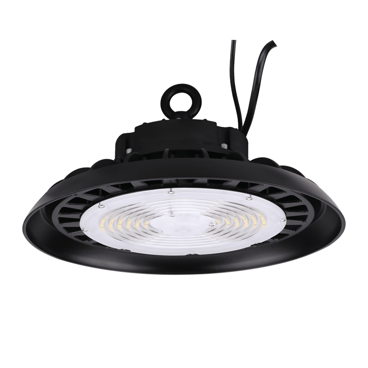 Round LED High Bay, 240W, 5000K, 120-277V, 0-10V Dimming, Black - Green Lighting Wholesale