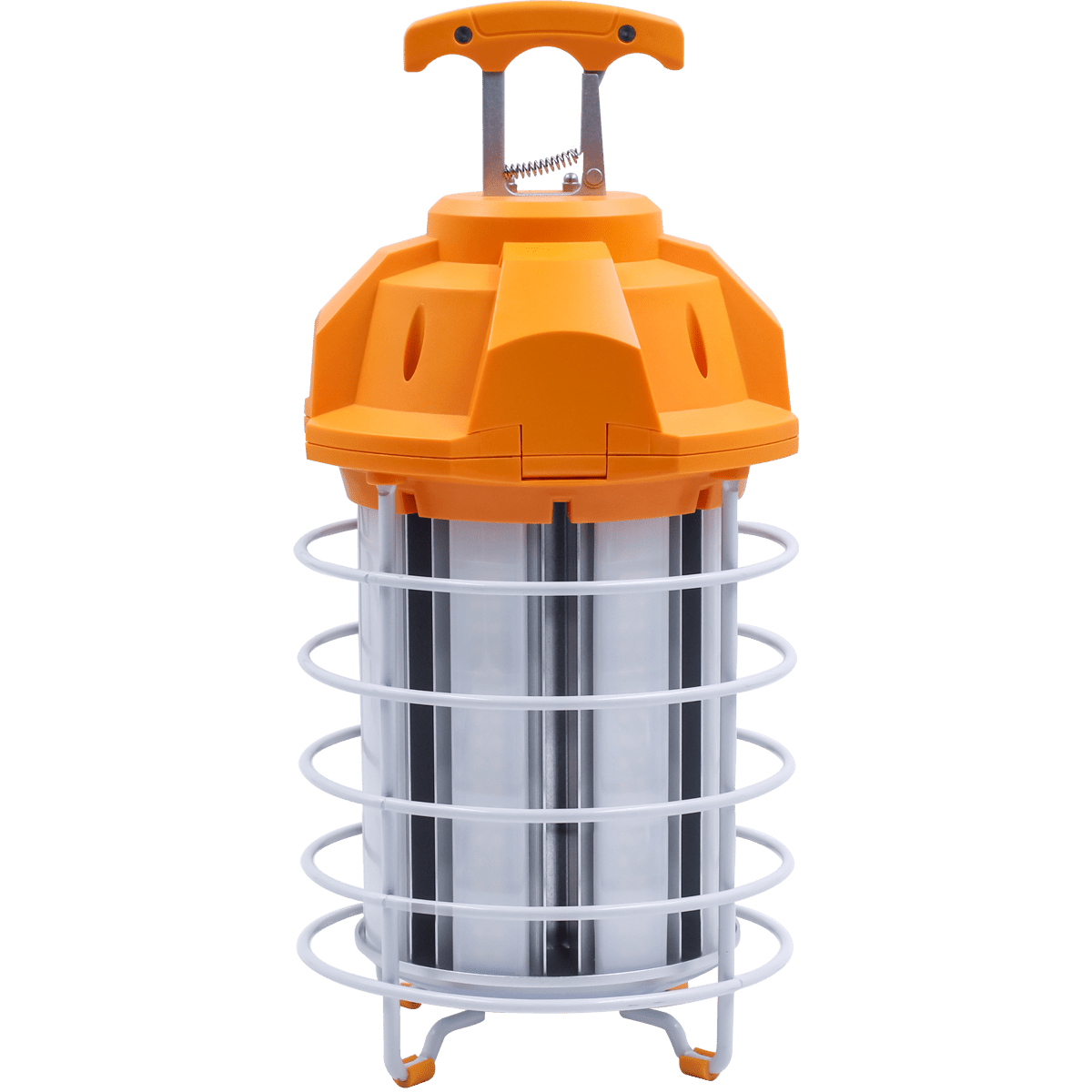 Eiko LED temporary work light with hook base, 150W, 18,000 lumens, 5000K color temperature, non-dimmable, 120VAC.