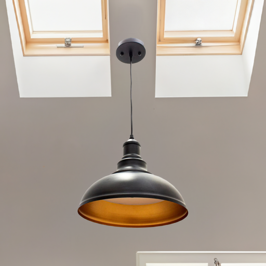 12W 5CCT Integrated LED Vintage Pendant Light in Black Finish - Green Lighting Wholesale, INC