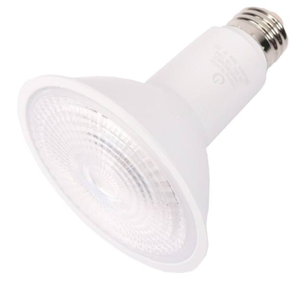Green Creative LED PAR30 bulb with 11W, 3500K, 95 CRI, 40-degree beam angle, showcasing the high-CRI lighting design.