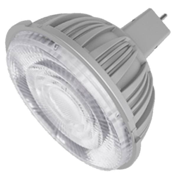 Green Creative LED MR16 light bulb, 12V, 7.5W dimmable with 10° beam angle, 2700K warm white light, ideal for accent lighting.