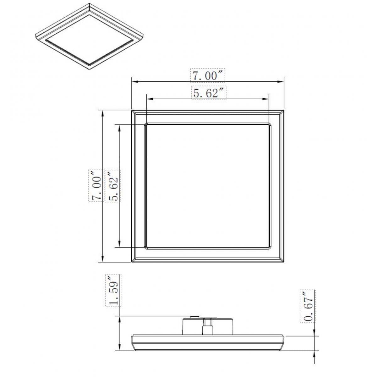 11W; 7in; LED Fixture; CCT Selectable; Square Shape; Black Finish; 120V - Green Lighting Wholesale