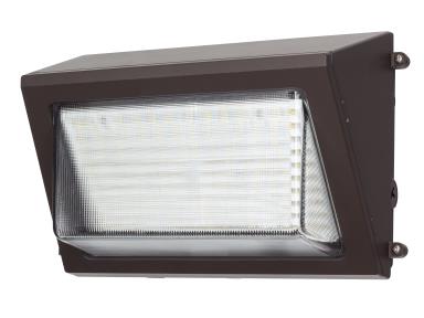 MaxLite LED Wall Pack with adjustable wattage 28W-40W, color temperature 3K-5K, featuring photocell for outdoor exterior lighting.
