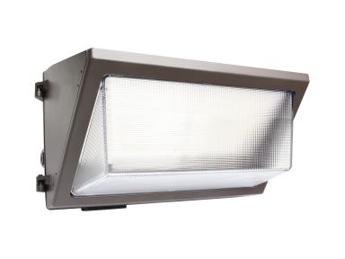 MaxLite WALLMAX Wall Pack exterior lighting fixture in bronze with 90/100/120W, adjustable CCT 3K/4K/5K, and photocell.