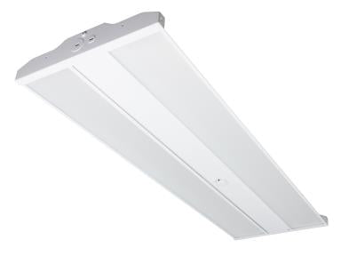 MaxLite LED high bay light with high lumen output, featuring adjustable wattage and color options for industrial lighting.