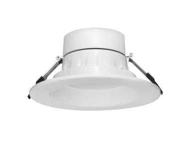 MaxLite 6-inch LED commercial downlight with CCT select, 10/17/21W, 120V-277V, triac and 0-10V dimming, for energy-efficient lighting.
