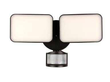 LED Motion Sensor 2 Head Security Light in Black