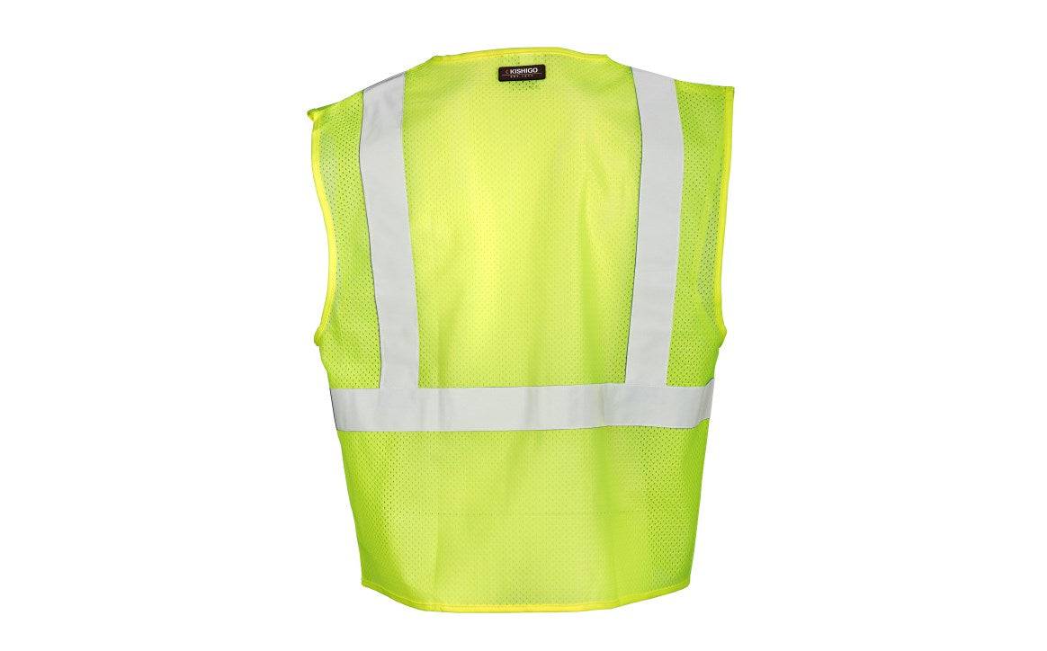 ML Kishigo 1085 Class 2 Ultra Cool 3-Pocket Zipper Mesh Safety Vest/ Lime In Medium - Green Lighting Wholesale, INC