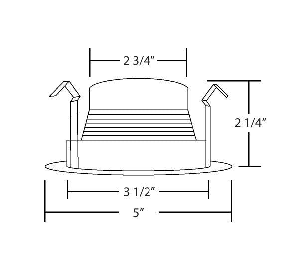 4 in. Copper Baffle Trim, for 4 inch Housings