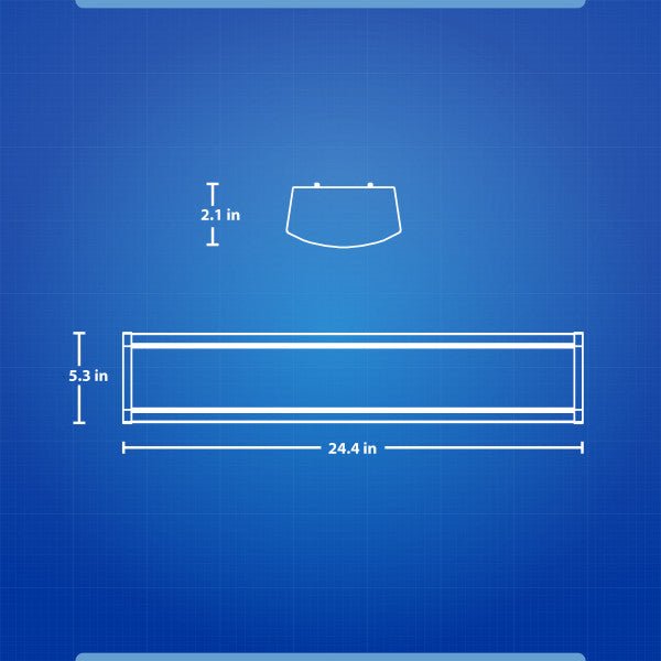 2-foot Nicor LED linear wraparound fixture for ceiling lighting, featuring selectable brightness and energy-efficient design.