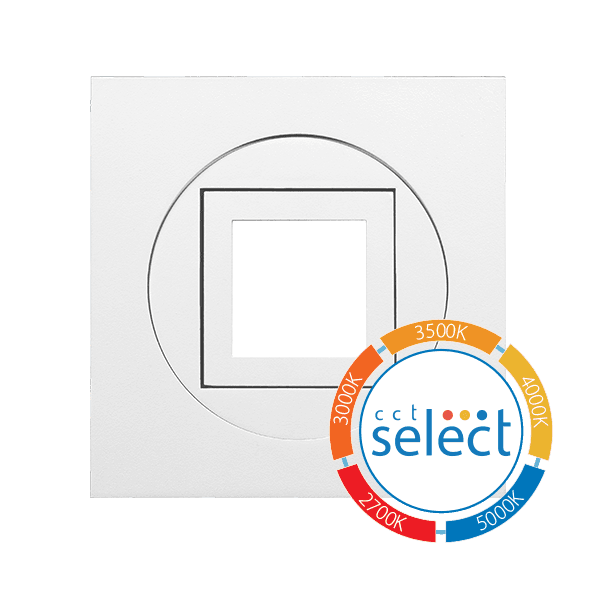 Nicor Square 4-inch multi-adjustable gimbal LED recessed downlight with CCT, part of LED retrofit kits, showcasing adjustable light head.