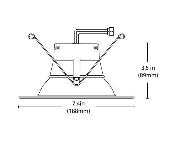 Nicor 5/6 inch oil-rubbed bronze LED recessed downlight in a ceiling, part of LED recessed retrofit kits.