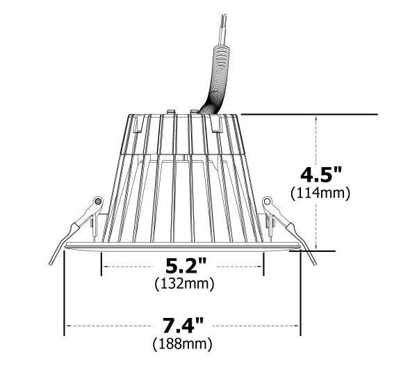 6-inch Nickel Commercial Canless LED Downlight Kit