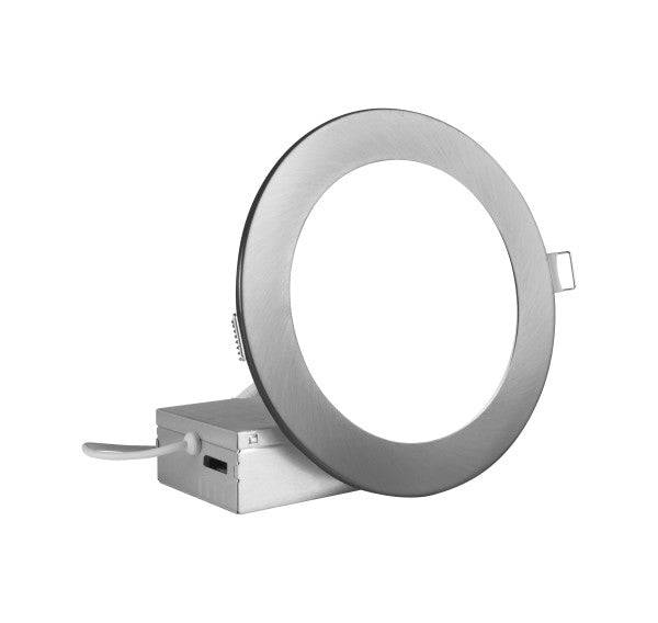 Selectable Canless 6 in. Nickel Remodel LED Downlight Kit - Green Lighting Wholesale, INC