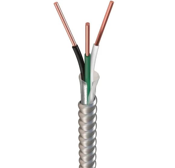 Northern Cables 1000 ft. 12-2C solid copper Metal Clad (MC) electrical wire spool showing insulated copper cable
