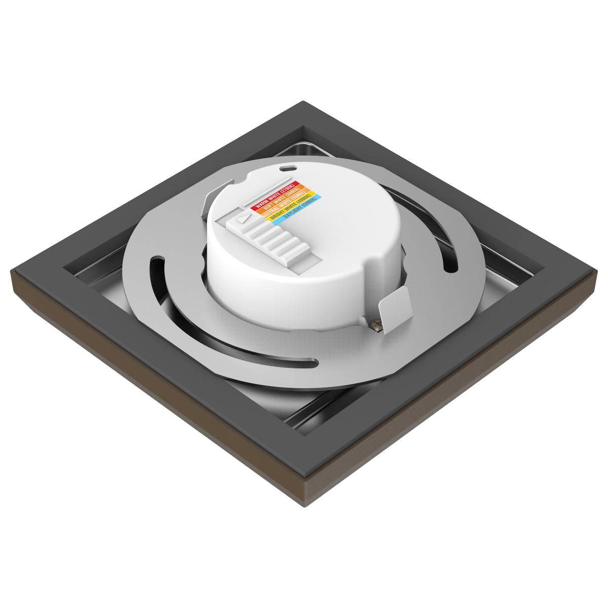 9 Watt; 5in; LED Fixture; CCT Selectable; Square Shape; Bronze Finish; 120V - Green Lighting Wholesale