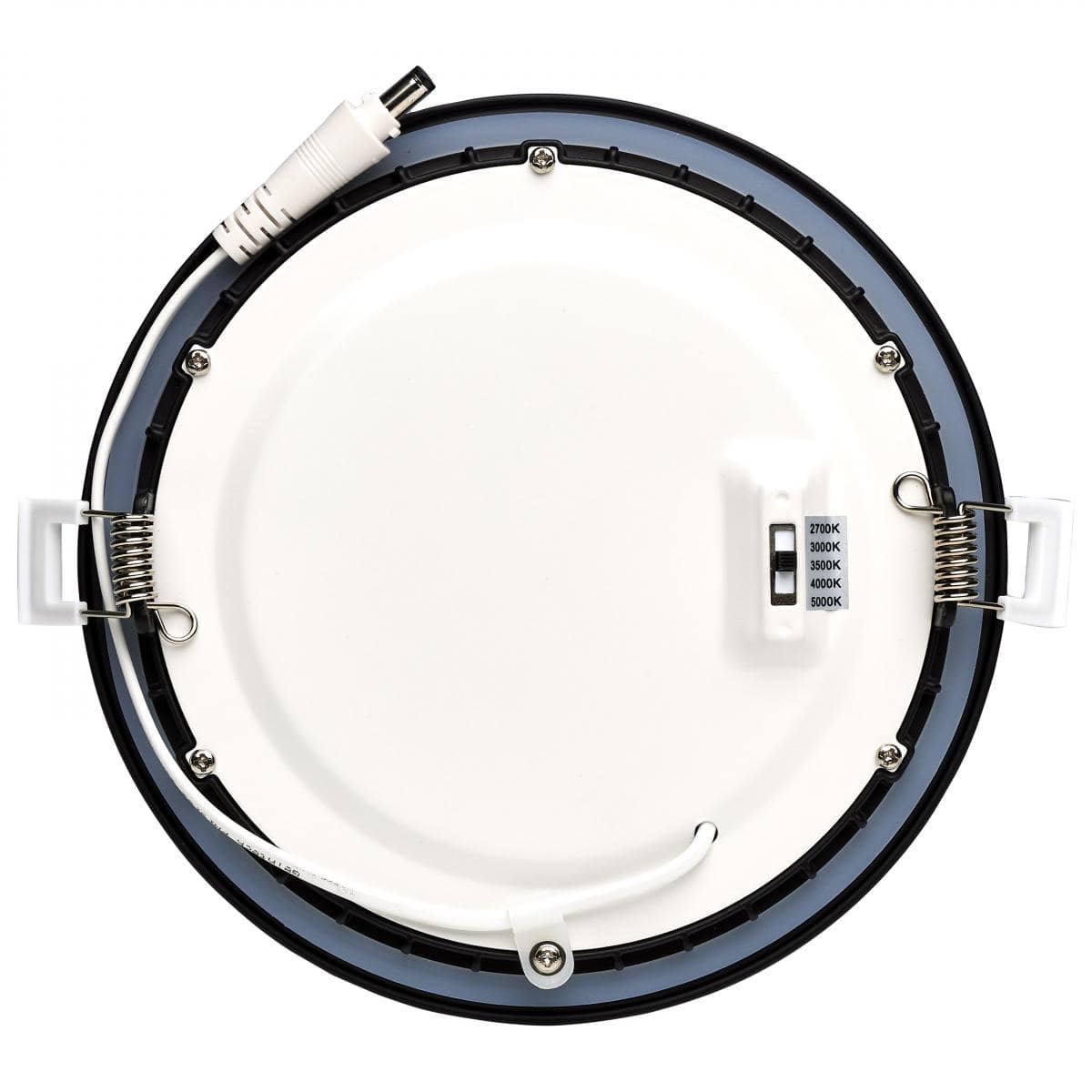 Black 12 Watt; LED Direct Wire Downlight; Edge-lit; 6 inch