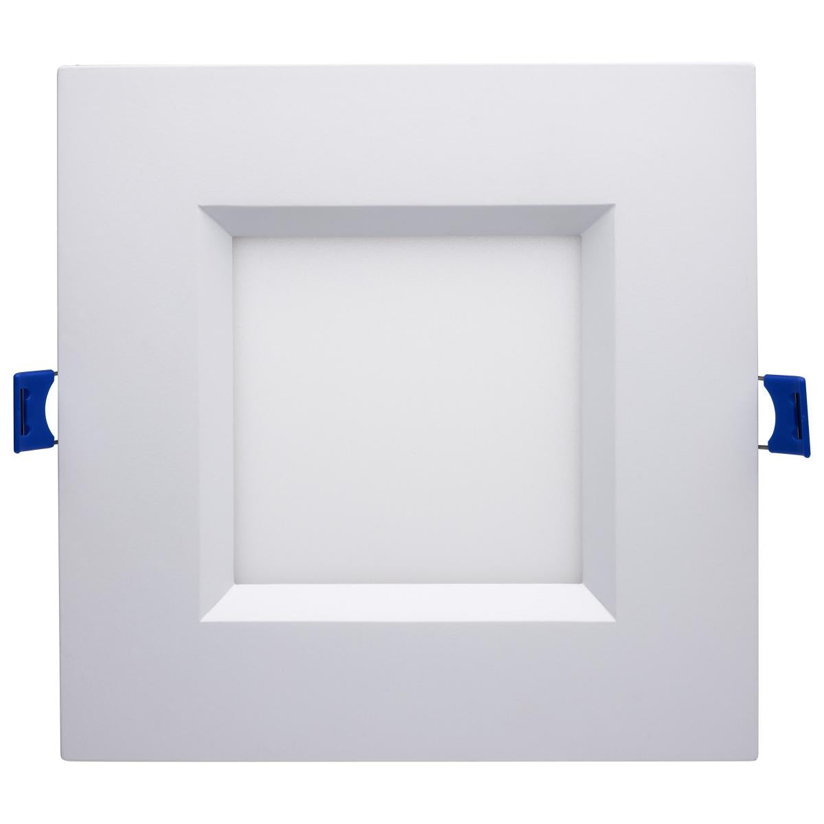 Nuvo 15W LED Low Profile Downlight, 6-inch square shape with CCT selectable, ideal for modern ceiling lighting.