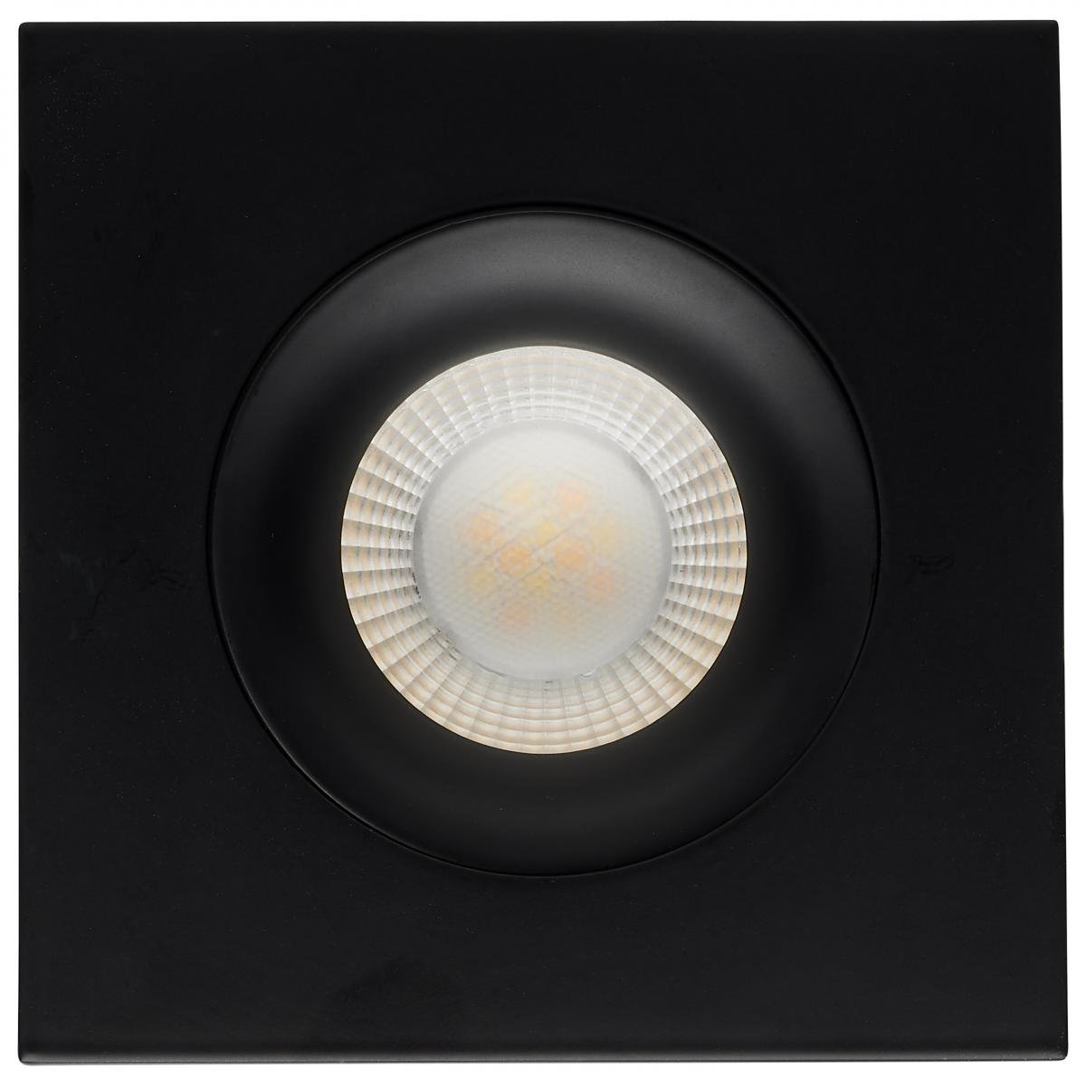 Black Nuvo 12W LED wafer downlight, gimbaled 3.5-inch, CCT selectable, direct wire installation, energy-efficient lighting.