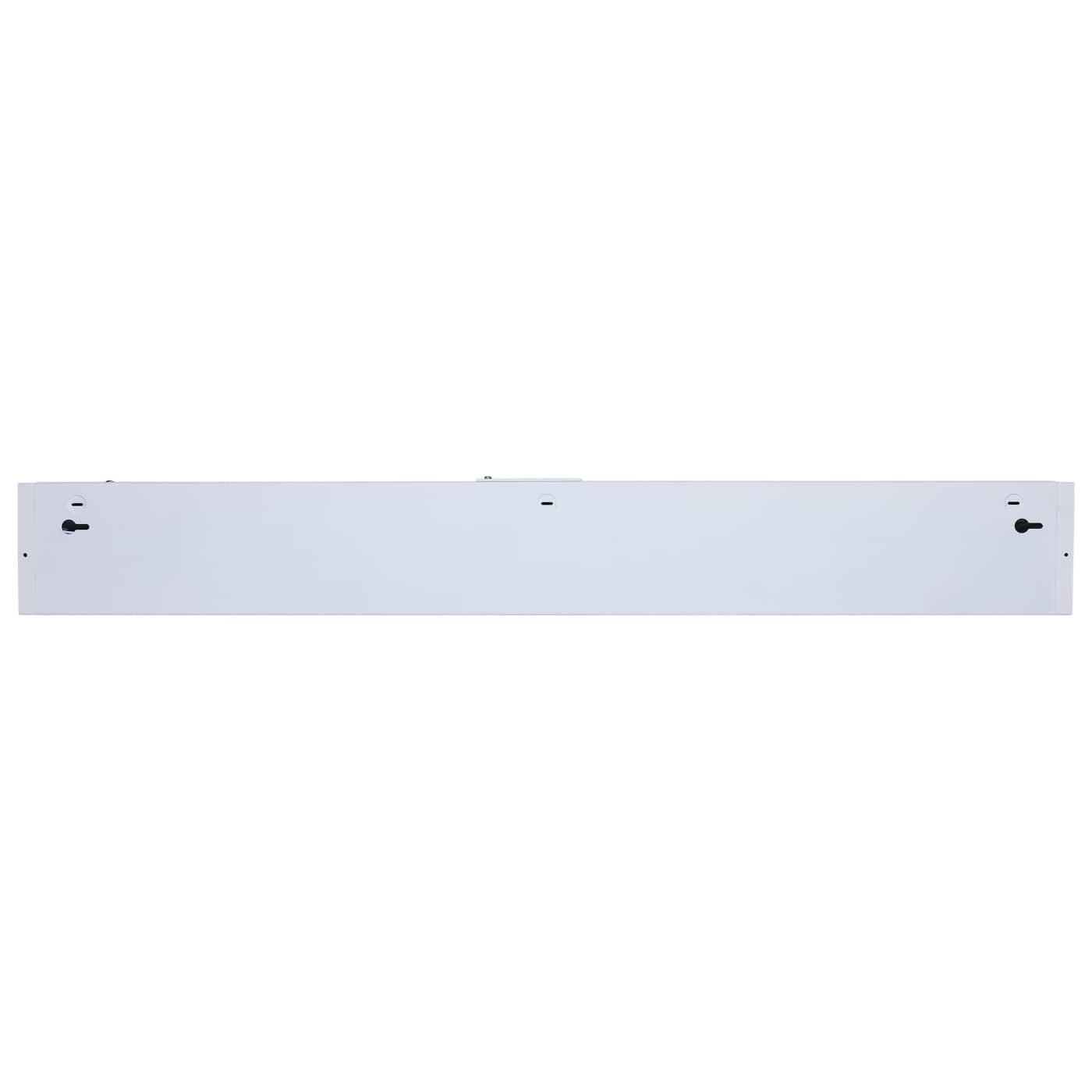 Nuvo LED white 28-inch under cabinet light with CCT selectable, providing bright, energy-efficient task lighting for kitchens.