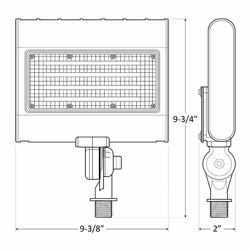 LED Gray High Lumen Flood Light, Wattage & CCT with 1/2" Knuckle - Westgate lighting