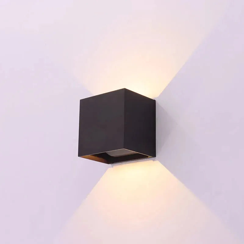 Bronze Wall Cube with Adj. Beam Angle Up/Down Light