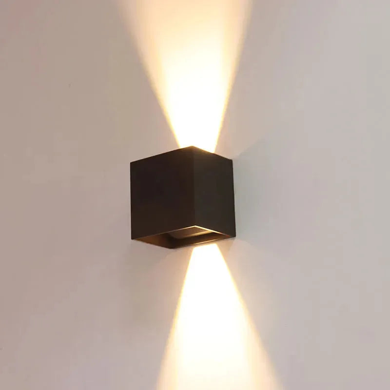 Bronze Wall Cube with Adj. Beam Angle Up/Down Light