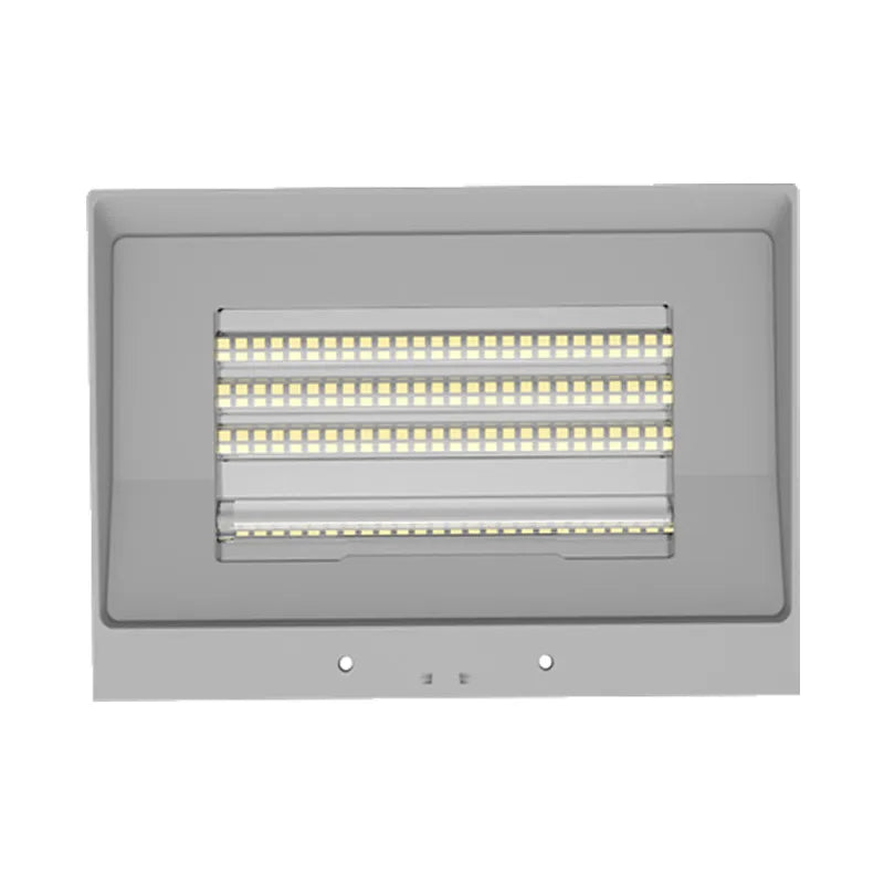 LED Silver Wall Pack light fixture by Westgate, 25W-40W, exterior aluminum housing with adjustable color temperatures 3000K-5000K.