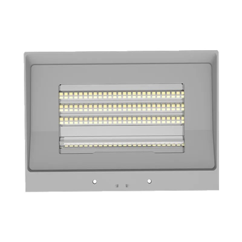LED Silver Wall Pack light fixture by Westgate, 25W-40W, exterior aluminum housing with adjustable color temperatures 3000K-5000K.