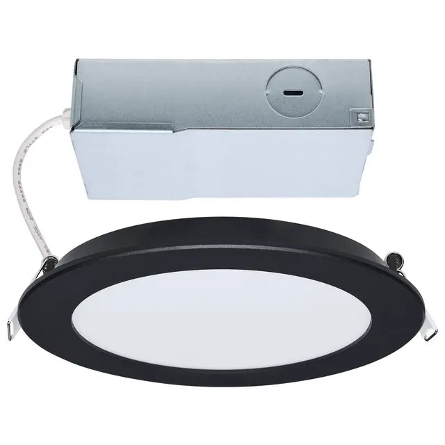 LED 6 Inch Black 11 Watt Canless Downlight; Remote Driver