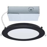 LED 6 Inch Black 11 Watt Canless Downlight; Remote Driver