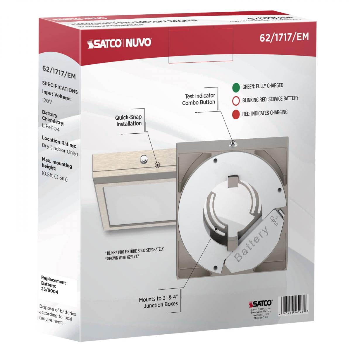 11W; 7in; LED Fixture; CCT Selectable; Square Shape; Brushed Nickel Finish; 120V - Green Lighting Wholesale