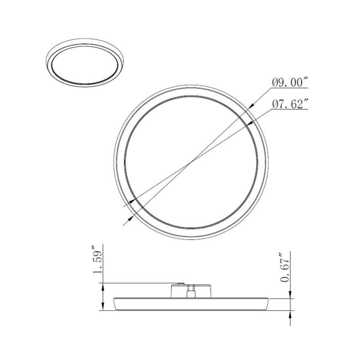 13W; 9in; LED Fixture; CCT Selectable; Round Shape; Black Finish; 120V - Green Lighting Wholesale