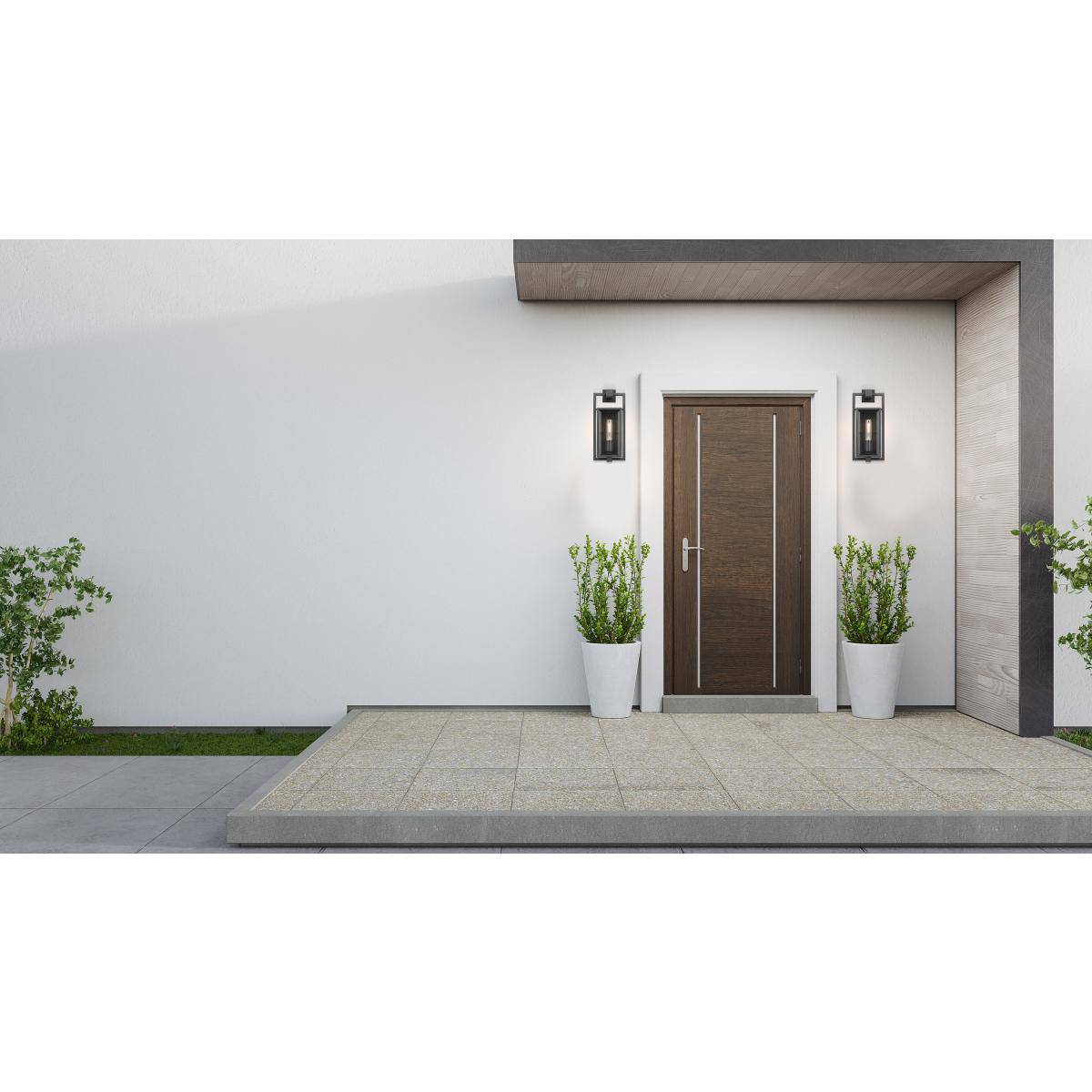 Exhibit; 1 Light; Small Wall Lantern; Matte Black