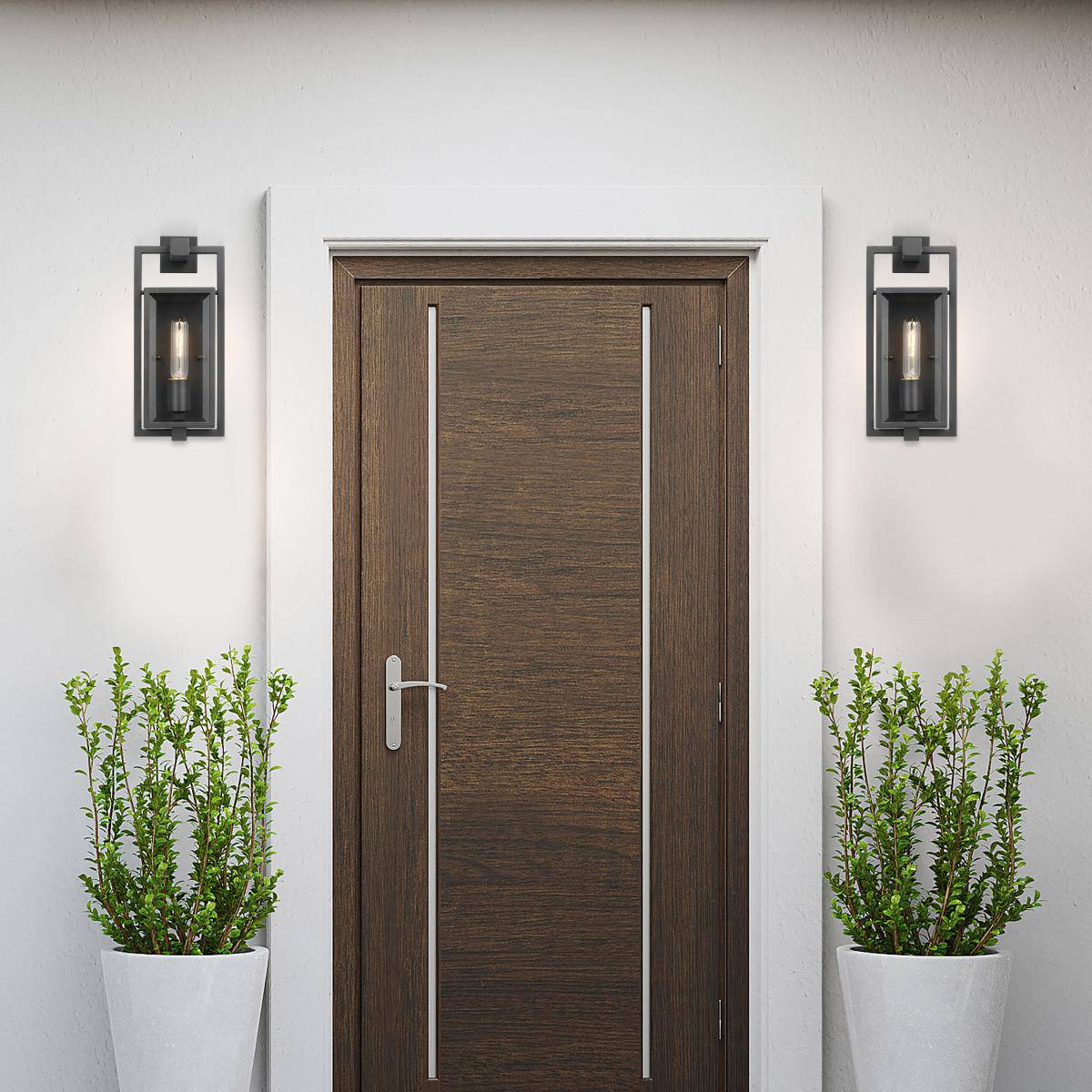 Exhibit; 1 Light; Small Wall Lantern; Matte Black