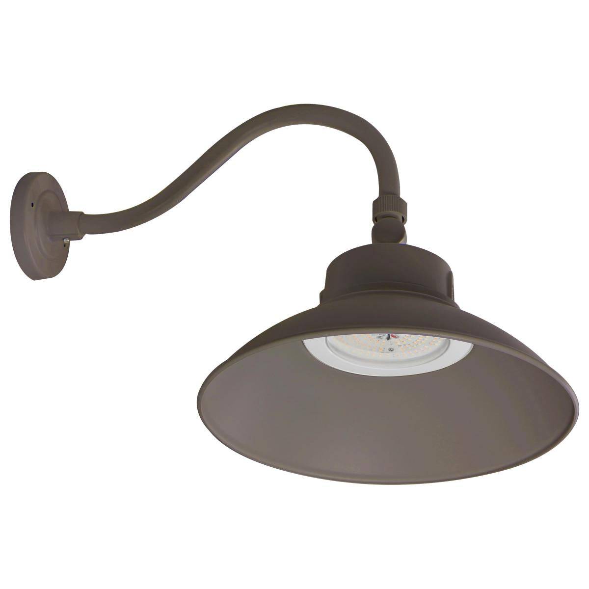 LED Gooseneck; 30W/40W/50W; CCT Selectable 3K/4K/5K; Bronze; 120-277V; With Photocell - Green Lighting Wholesale