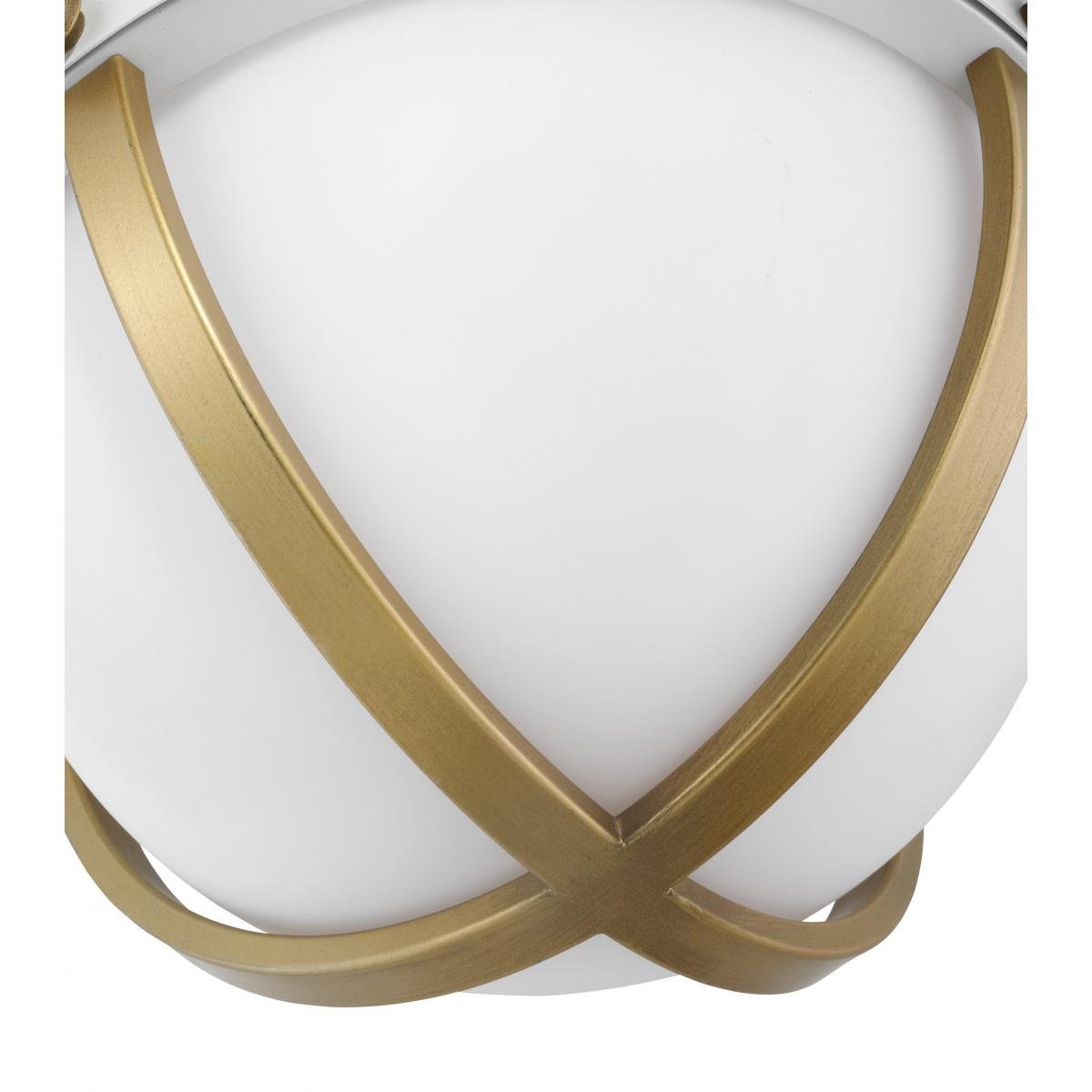 Lincoln 1-light semi-flush mount by SATCO with matte white finish and white opal glass, decorative lighting fixture.