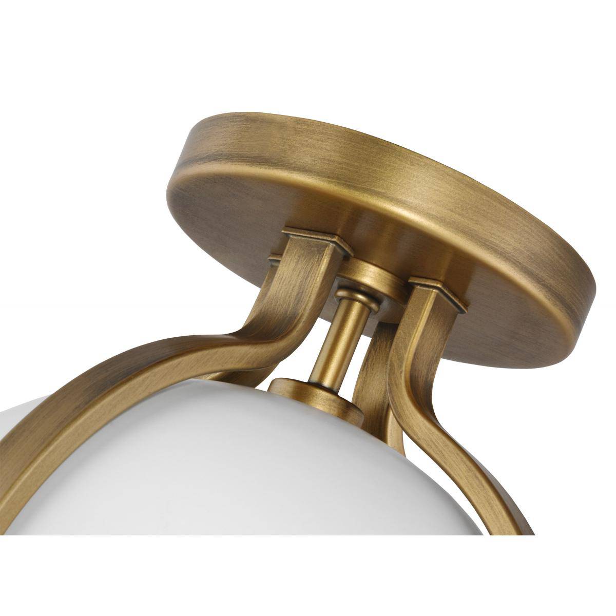 Lincoln; 1 Light Semi Flush Mount; Medium Base; Matte White Finish; White Opal Glass - Green Lighting Wholesale, INC