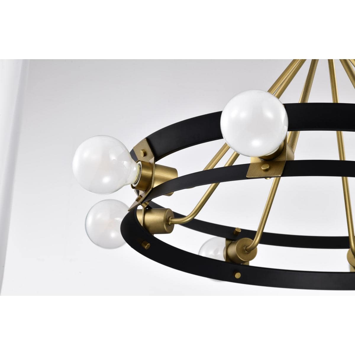 Marsden 8 Light Chandelier; Matte Black and Natural Brass Finish - Green Lighting Wholesale, INC
