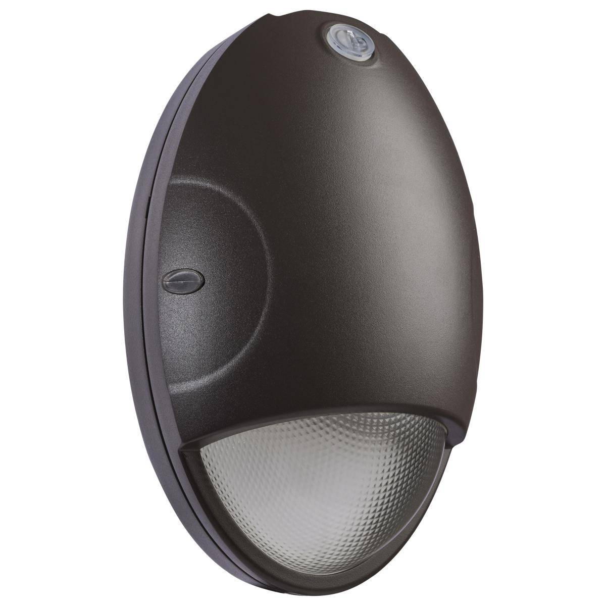 Oval Small Emergency Wall Pack; LED; CCT Selectable; Photocell; Bronze Finish - Green Lighting Wholesale, INC